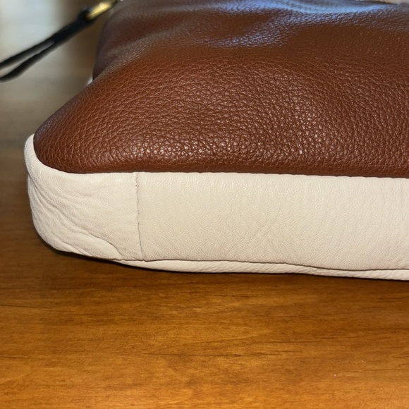 FOSSIL BUCKET HOBO TOTE Leather Tri-Color EUC & Strap Crossbody 2-Way Bag Boho - Picture 11 of 17